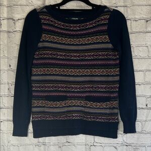 ⭐️ Chaps Petite Vtg Long Sleeve Crew Neck Blue Purple Pockets Sweater Women XS